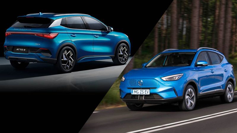 autos, byd, cars, electric cars, mg, mg zs, android, australia’s cheapest evs go head to head: byd atto 3 vs mg zs ev