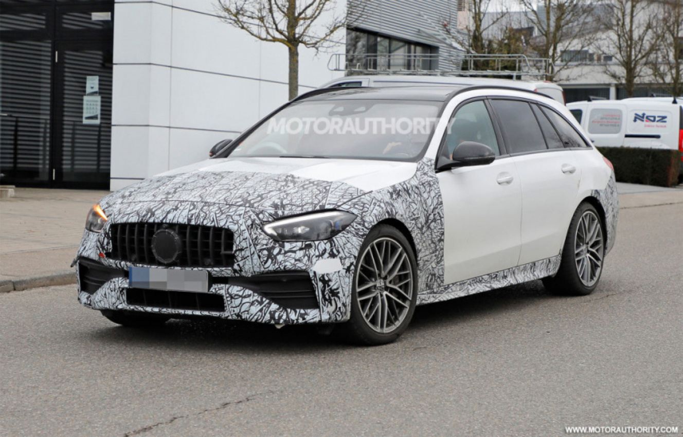 autos, cars, mercedes-benz, mg, luxury cars, mercedes, mercedes-benz c class news, mercedes-benz news, performance, spy shots, wagons, 2023 mercedes-benz amg c43 wagon spy shots: sporty wagon coming but not to us