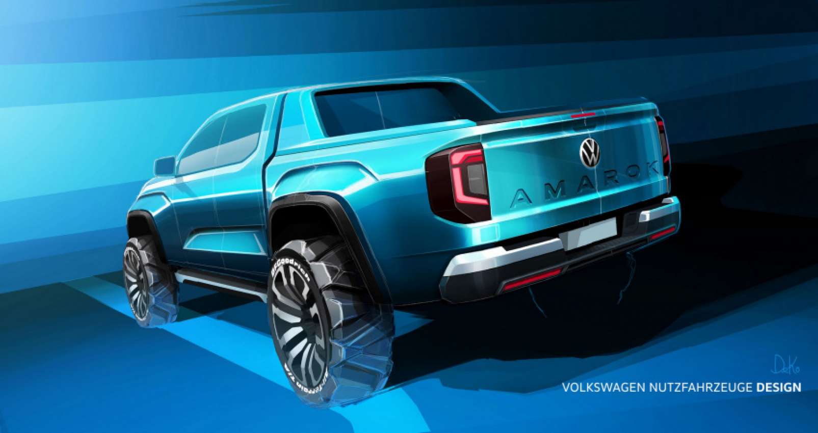 autos, cars, news, renderings, trucks, vw amarok, 2023 vw amarok rendered into reality from teaser sketches