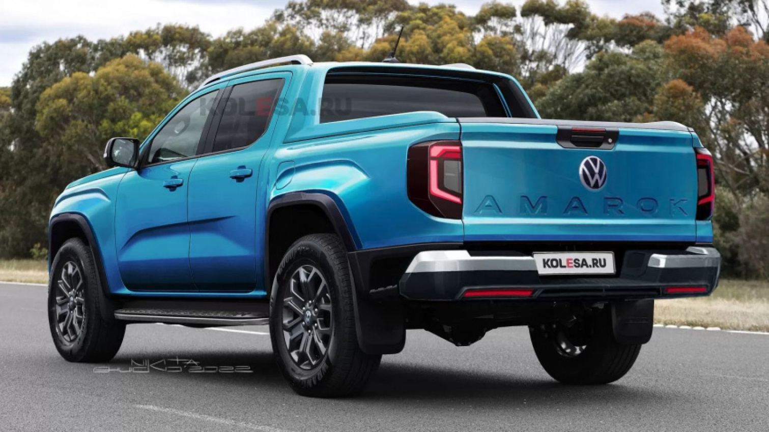 autos, cars, news, renderings, trucks, vw amarok, 2023 vw amarok rendered into reality from teaser sketches