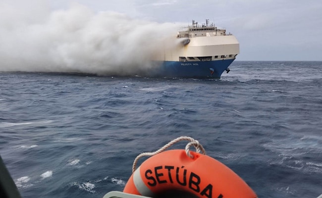 autos, cars, auto news, carandbike, felicity ace, felicity ace cargo ship news, felicity ace ship fire, news, volkswagen cars, fire dies down on ship carrying vw group luxury cars, with little left to burn
