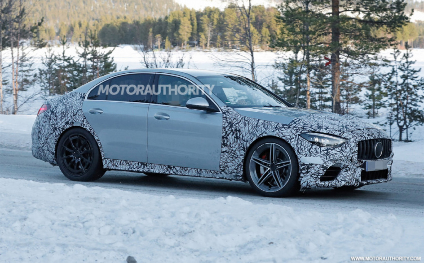 autos, cars, mercedes-benz, mg, luxury cars, mercedes, mercedes-benz c class news, mercedes-benz news, performance, sedans, spy shots, videos, youtube, 2023 mercedes-benz amg c63 spy shots and video: electrified 4-banger replaces v-8