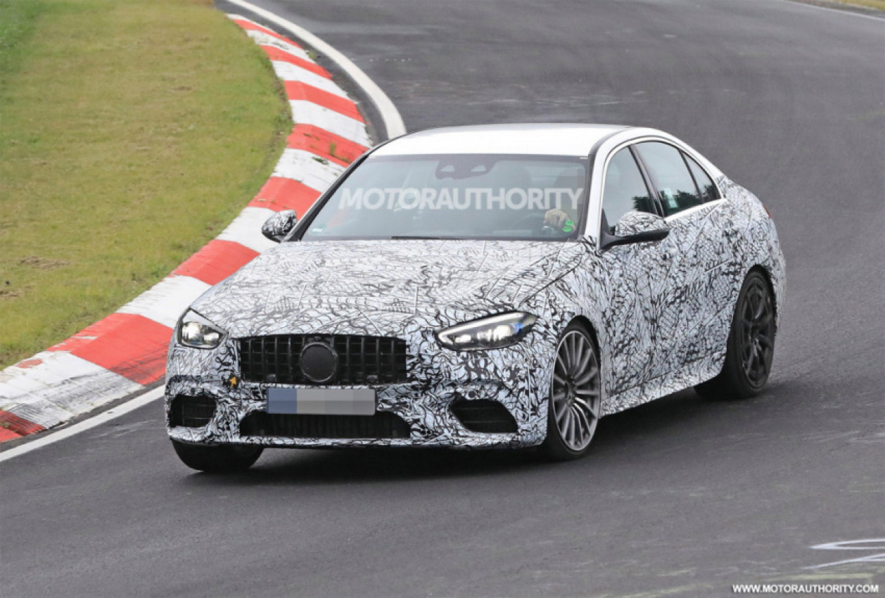 autos, cars, mercedes-benz, mg, luxury cars, mercedes, mercedes-benz c class news, mercedes-benz news, performance, sedans, spy shots, videos, youtube, 2023 mercedes-benz amg c63 spy shots and video: electrified 4-banger replaces v-8