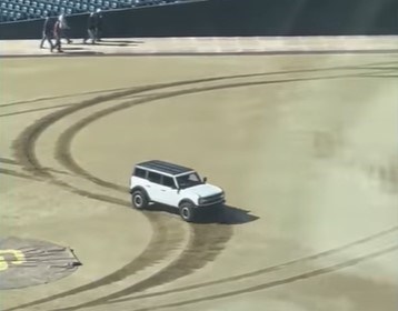autos, cars, ford, reviews, car, cars, drifting, driven, driven nz, ford bronco, gets arrested, motoring, new zealand, news, nz, video, video-news, world, watch: ford bronco driver does donuts on ball field, gets arrested