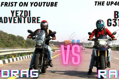 article, autos, bmw, cars, bmw g 310, drag racing, motorcycles, news, tourers, yezdi adventure, drag race: does the yezdi adventure have what it takes to dethrone the bmw 310 gs for outright speed?