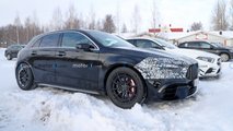 autos, cars, hp, mercedes-benz, mg, mercedes, 2023 mercedes-amg a45 facelift spied without mbux touchpad