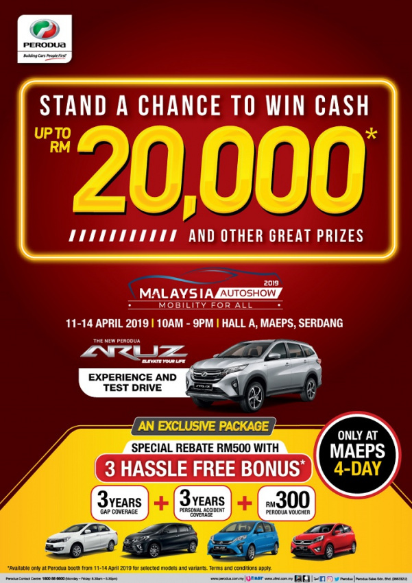 autos, car brands, cars, aftersales, automotive, malaysia, malaysia autoshow, perodua, promotion, perodua offers exclusive deals and cash prizes up to rm20,000 at malaysia autoshow 2019