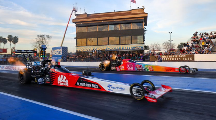 all drag racing, autos, cars, kalitta powers to early no. 1 during arizona nationals