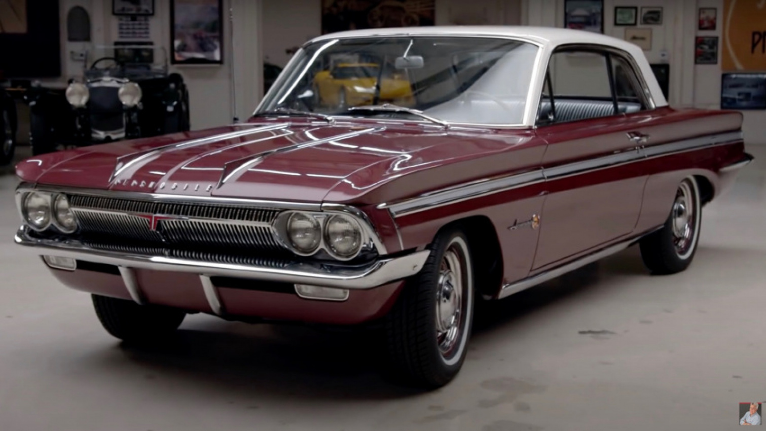 autos, cars, classic cars, evergreen, jay leno&039;s garage, oldsmobile, videos, jay leno checks out one of the first turbocharged production cars
