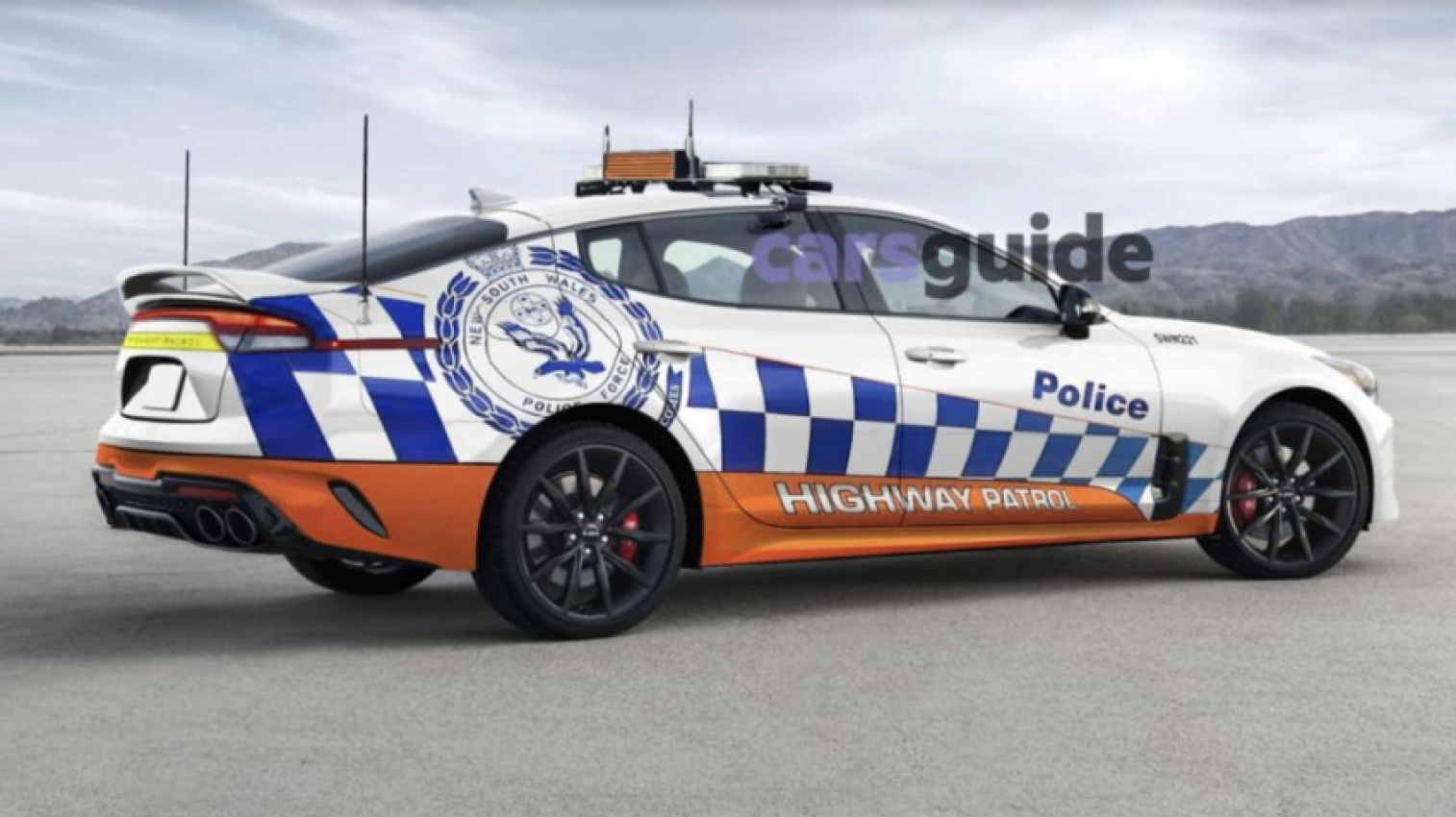 autos, cars, chrysler, kia, srt, industry news, kia news, kia sedan range, kia stinger, kia stinger 2022, sports cars, exclusive: police stinger! commodore and falcon nsw police cars replaced again as kia stinger steps in for v8 chrysler 300 srt