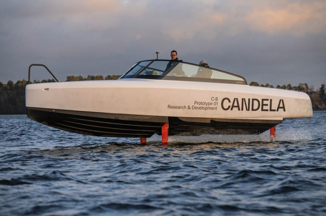 autos, cars, electric vehicle, car news, move electric, new candela c-8 electric hydrofoil has first 'flight'