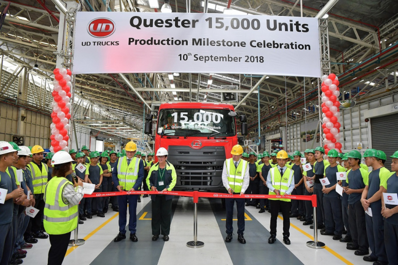 autos, cars, commercial vehicles, trucks, ud trucks, ud trucks rolls out 15,000th quester in bangkok; continues commitment of “going the extra mile” for its customers