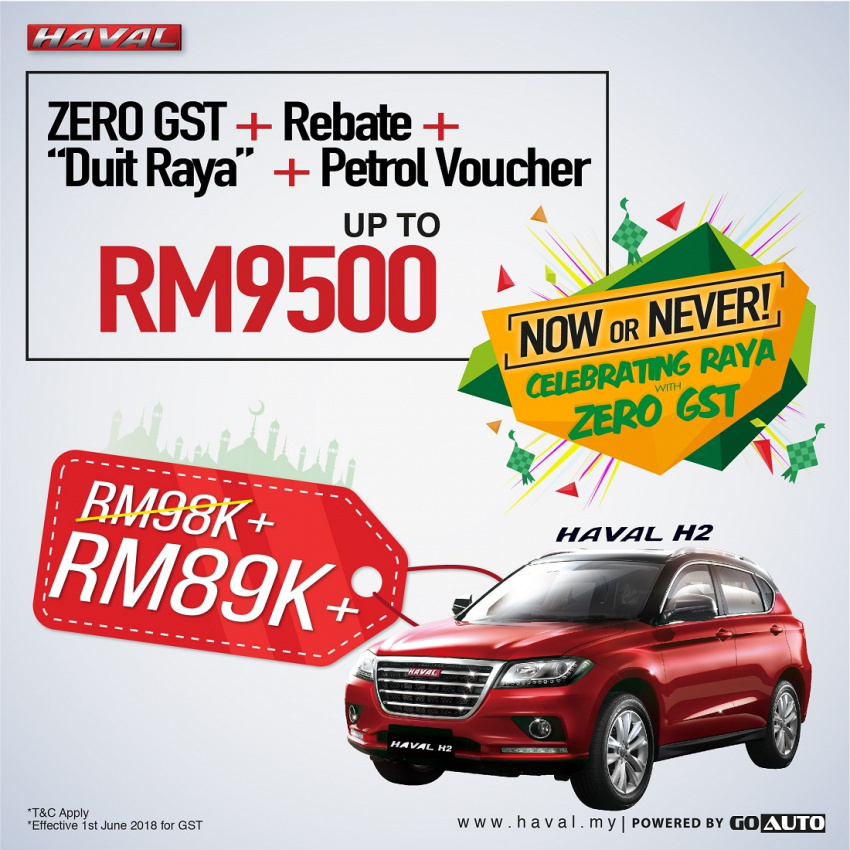 autos, car brands, cars, haval, go auto, malaysia, promotions, haval ‘now or never celebrating raya with zero gst’ promotion