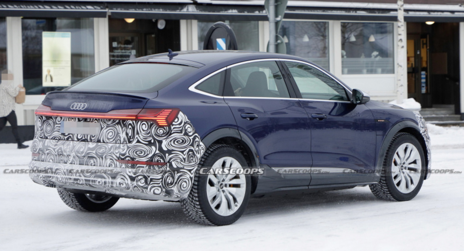 audi, autos, cars, news, audi e-tron, audi scoops, electric vehicles, scoops, updated 2023 audi e-tron sportback spotted wearing less camo than ever