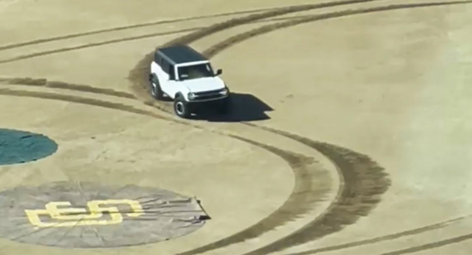 autos, cars, ford, news, ford bronco, offbeat news, police, ford bronco driver arrested for doing donuts in major league baseball park
