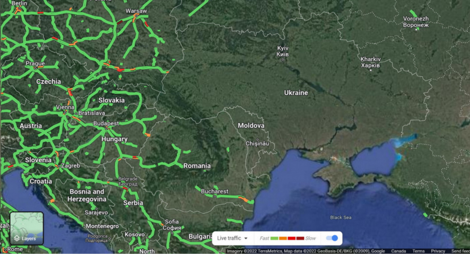 autos, cars, google, news, android, reports, russia, tech, ukraine, android, google maps disables live traffic data in ukraine to protect citizens