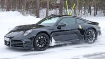 autos, cars, porsche, porsche 911 hybrid spied in 21 pictures of snowy development