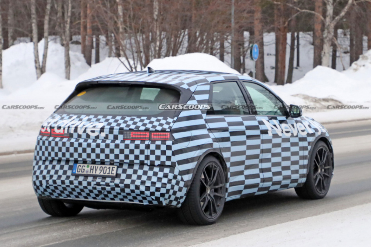 autos, cars, hp, hyundai, news, electric vehicles, hyundai ioniq, hyundai ioniq 5, hyundai scoops, scoops, new hyundai ioniq 5 n spied, could have a dual motor all-wheel drive system with 577 hp