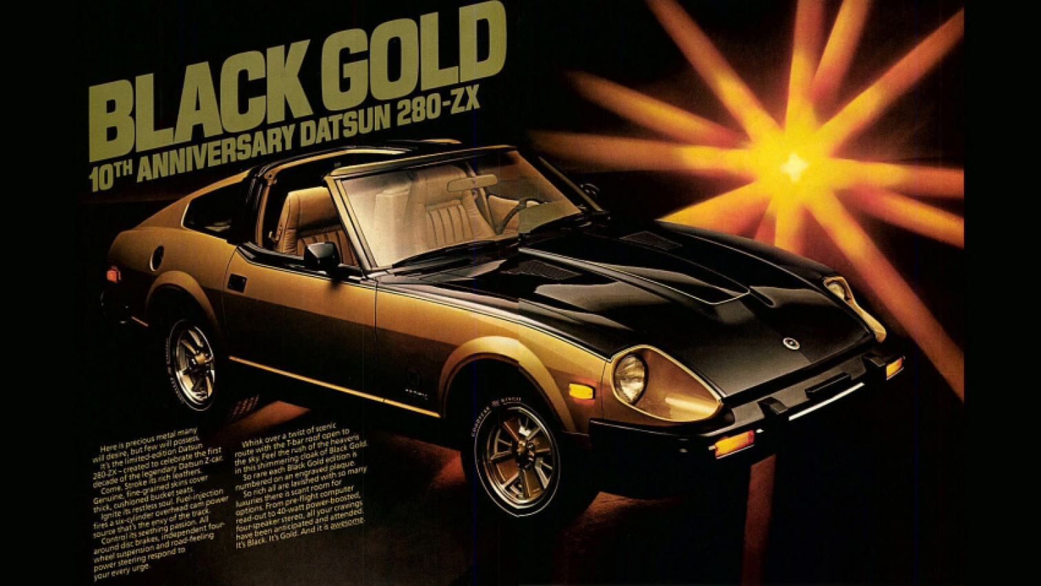 autos, cars, datsun, news, strike black gold with this black, slightly less-gold datsun 280zx prototype