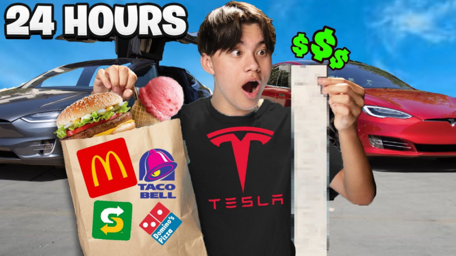 autos, cars, tesla, evantubehd, tesla family car, letting our teslas choose what we eat for 24 hours!!! double tesla family food challenge!