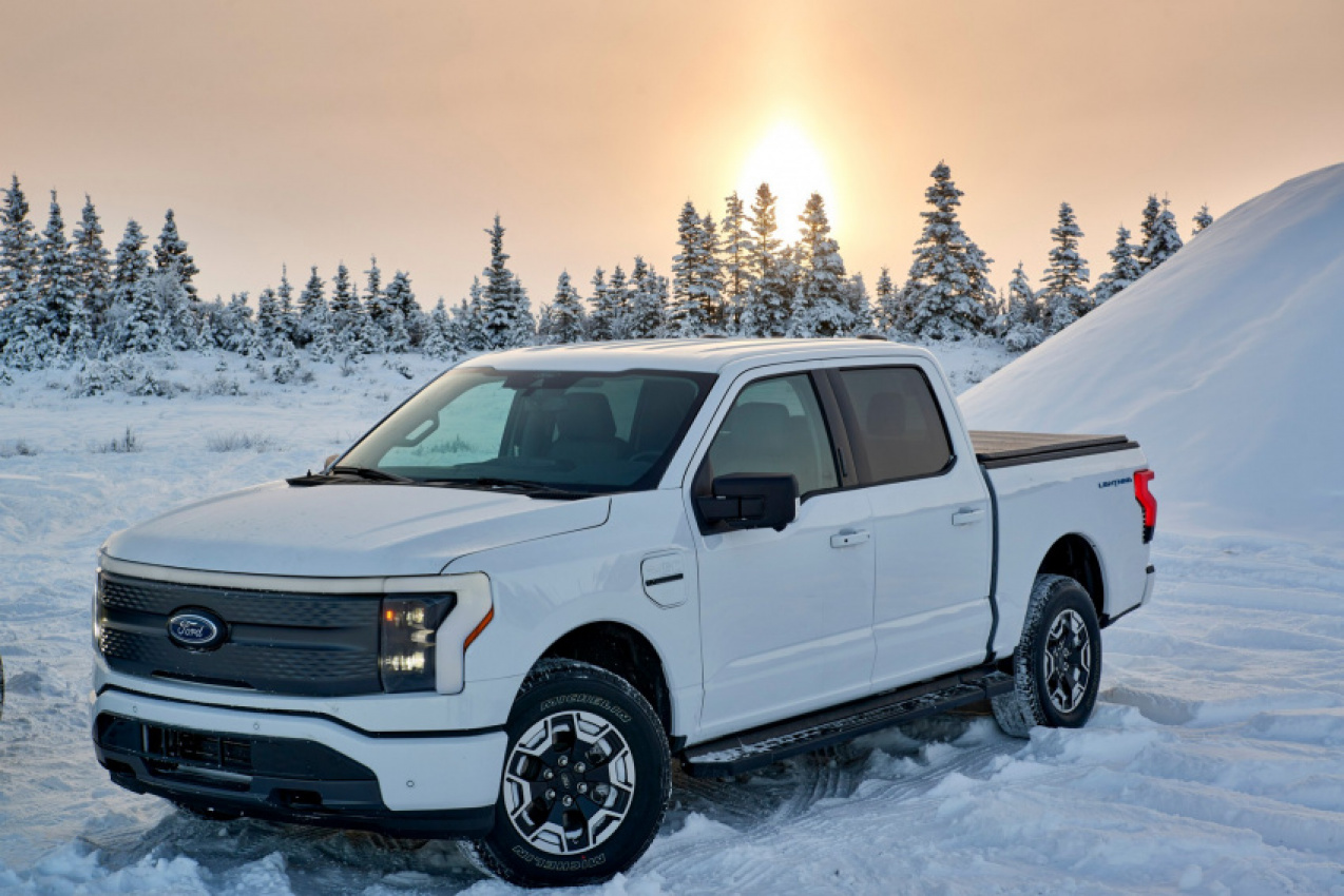 autos, cars, ford, news, electric vehicles, ford f-150, ford videos, trucks, video, ford f-150 lightning tackles icy alaska ahead of its launch this spring