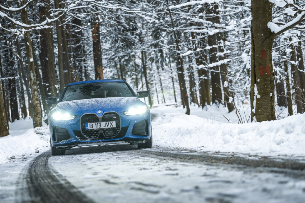 autos, bmw, cars, bmw i4, bmw i4 m50, photo gallery, romania, bmw i4 m50 tackles the snow in the land of dracula
