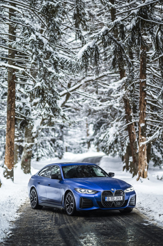 autos, bmw, cars, bmw i4, bmw i4 m50, photo gallery, romania, bmw i4 m50 tackles the snow in the land of dracula