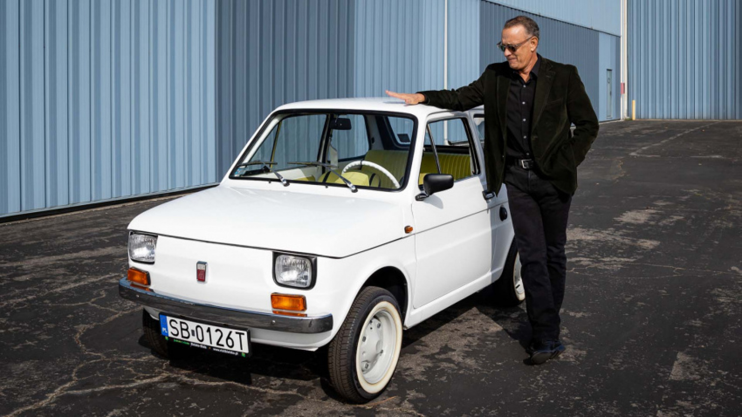 autos, cars, fiat, a polish town gave a 1974 fiat to tom hanks. now he's regifting it for charity