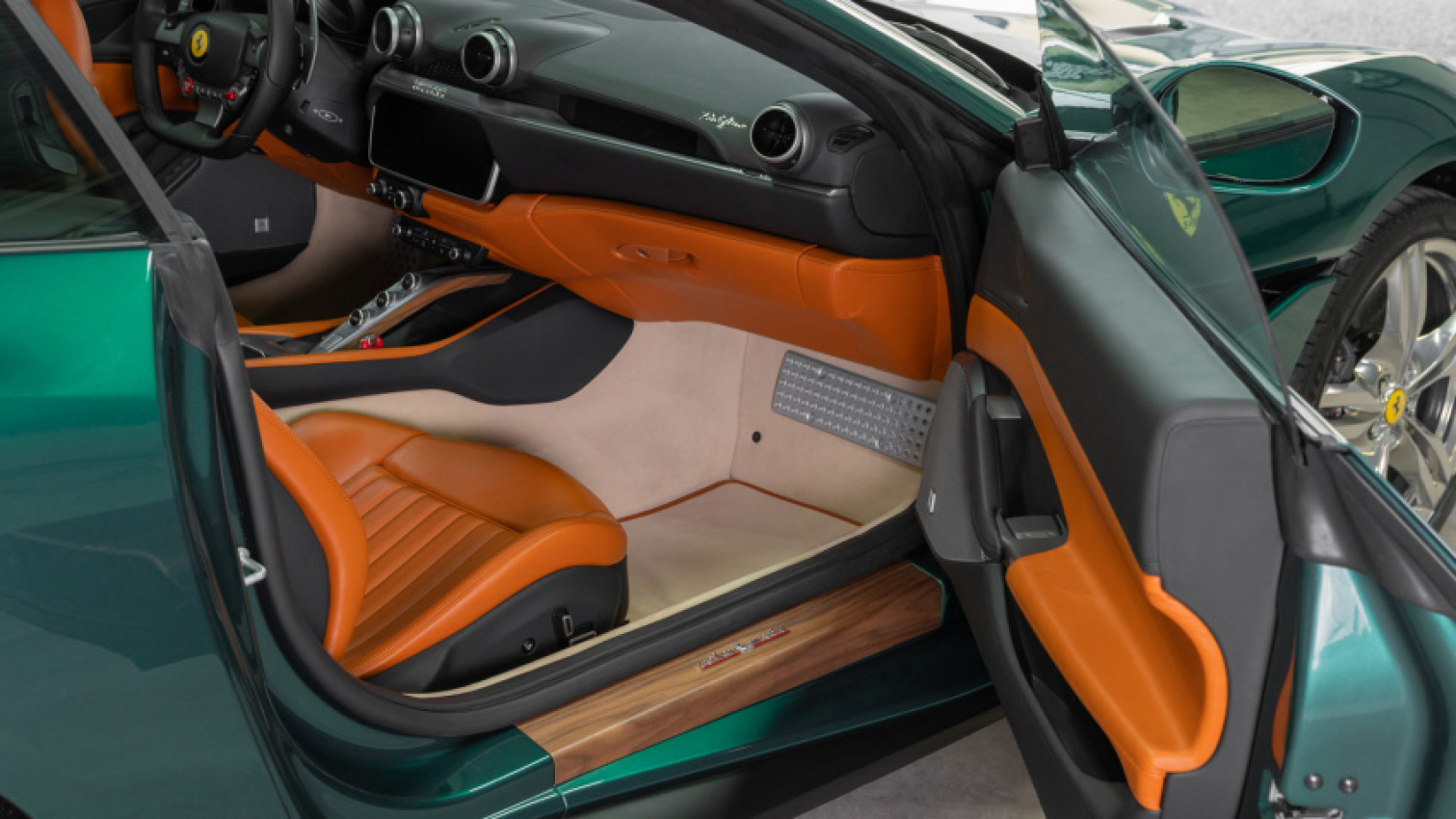 autos, cars, ferrari, news, ferrari portofino, used cars, this tailor made ferrari portofino makes green and orange look good together
