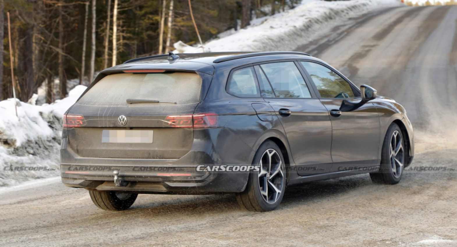 autos, cars, news, scoops, vw passat, vw scoops, europe’s 2023 vw passat variant spied for the first time in its production body