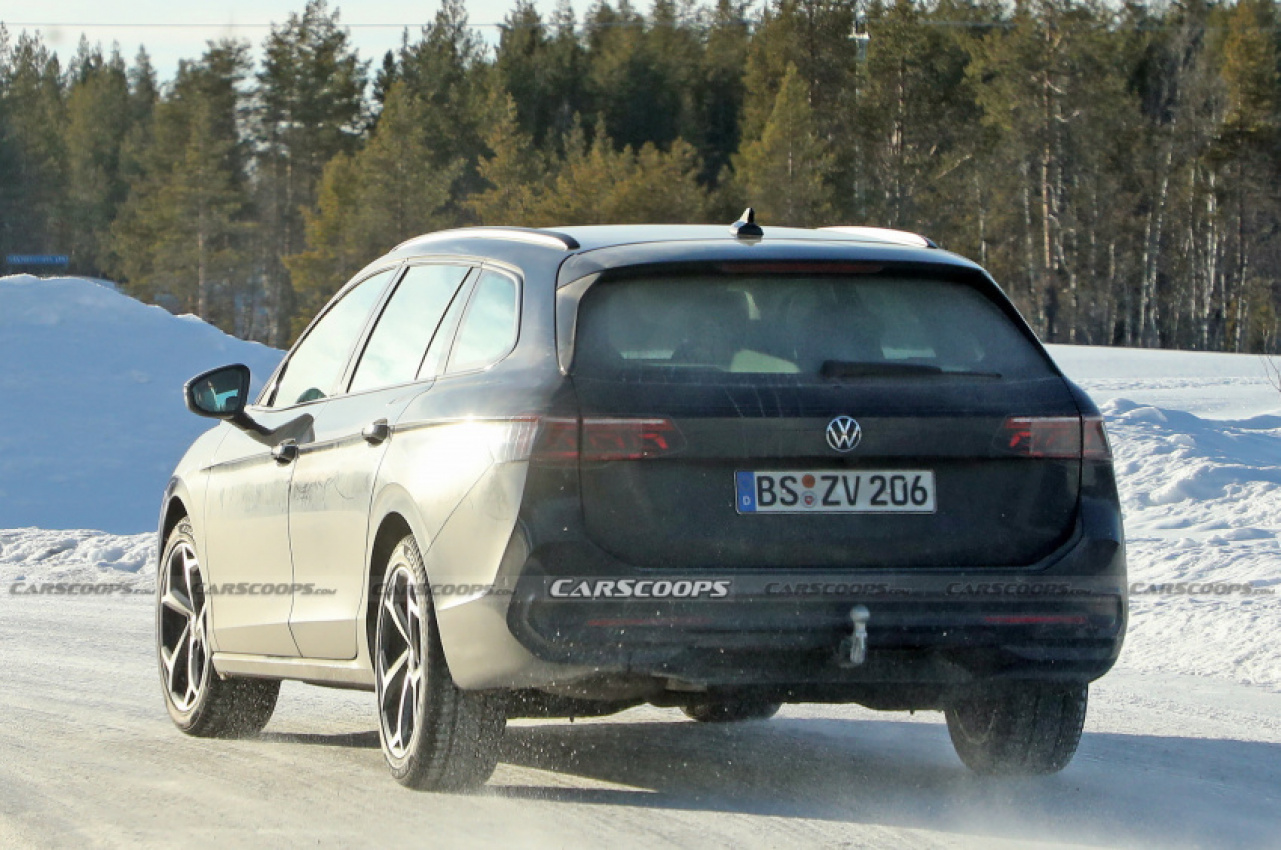autos, cars, news, scoops, vw passat, vw scoops, europe’s 2023 vw passat variant spied for the first time in its production body
