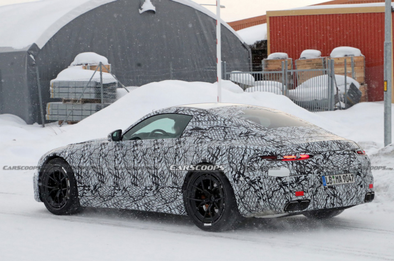 autos, cars, hp, mercedes-benz, mg, news, mercedes, mercedes amg gt, mercedes scoops, mercedes-amg, scoops, 2023 mercedes-amg gt continues cold weather testing, should have all-wheel drive and at least 577 hp