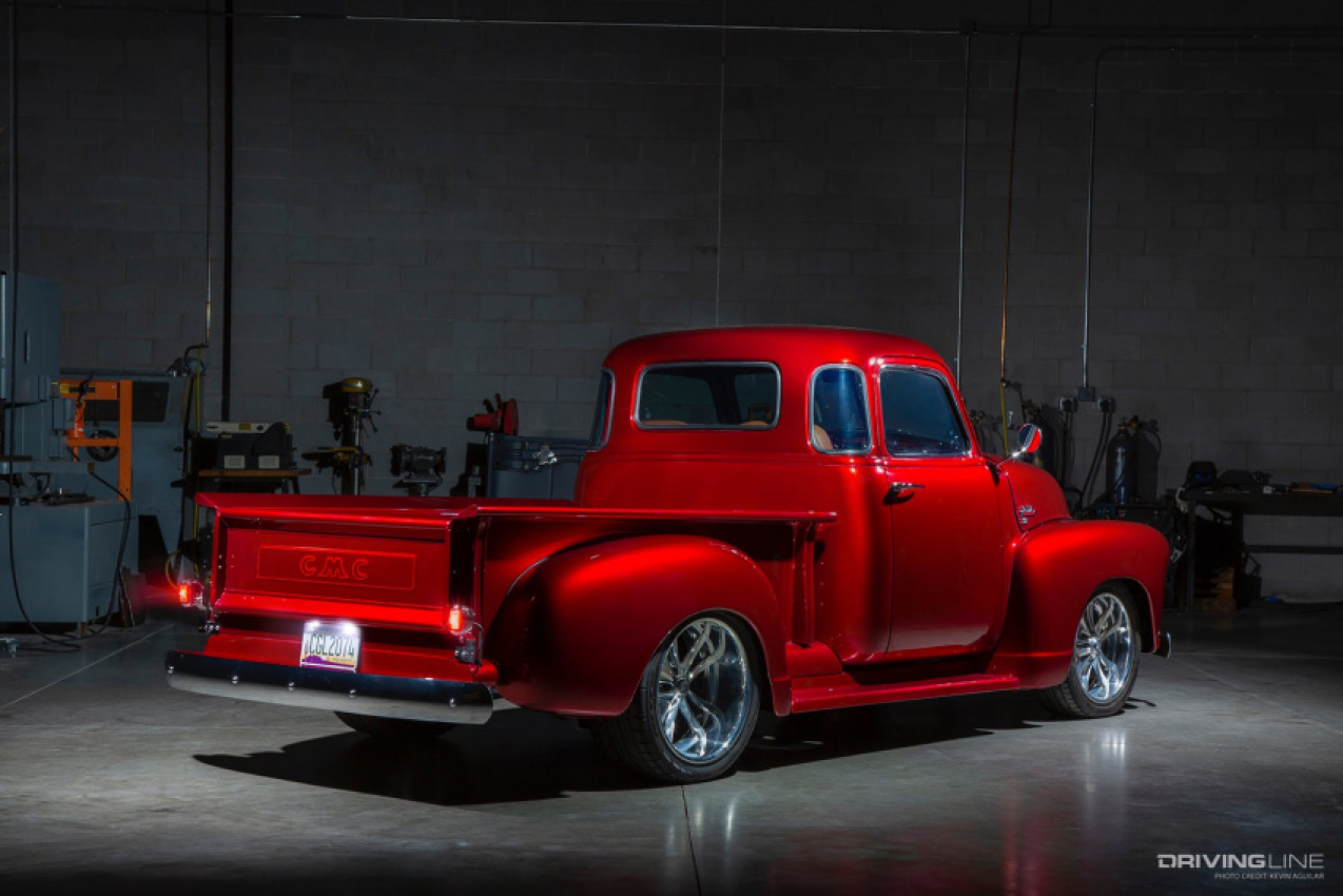 autos, cars, domestic, gmc, fat ‘n’ furious: a curvy custom 1950 gmc pickup restomod that’s been all dressed up