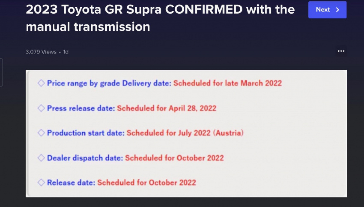 autos, cars, toyota, toyota gr supra, manual transmission option coming for my2023 toyota gr supra?