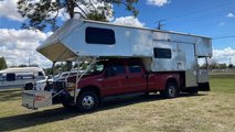 autos, cars, monster all-aluminum truck camper found chilling in florida