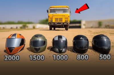 article, autos, cars, there isn’t a more extreme way to test a helmets strength, than running it over by a truck