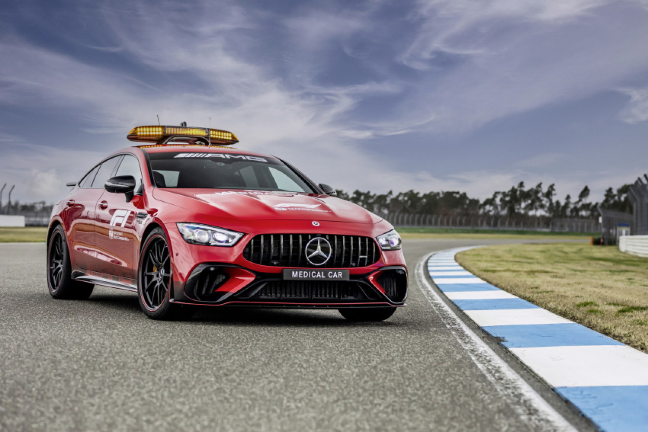 autos, cars, mercedes-benz, mg, news, mercedes, mercedes amg gt, mercedes amg gt 4, mercedes-amg, motorsports, mercedes-amg gt black series becomes the fastest and meanest f1 safety car yet