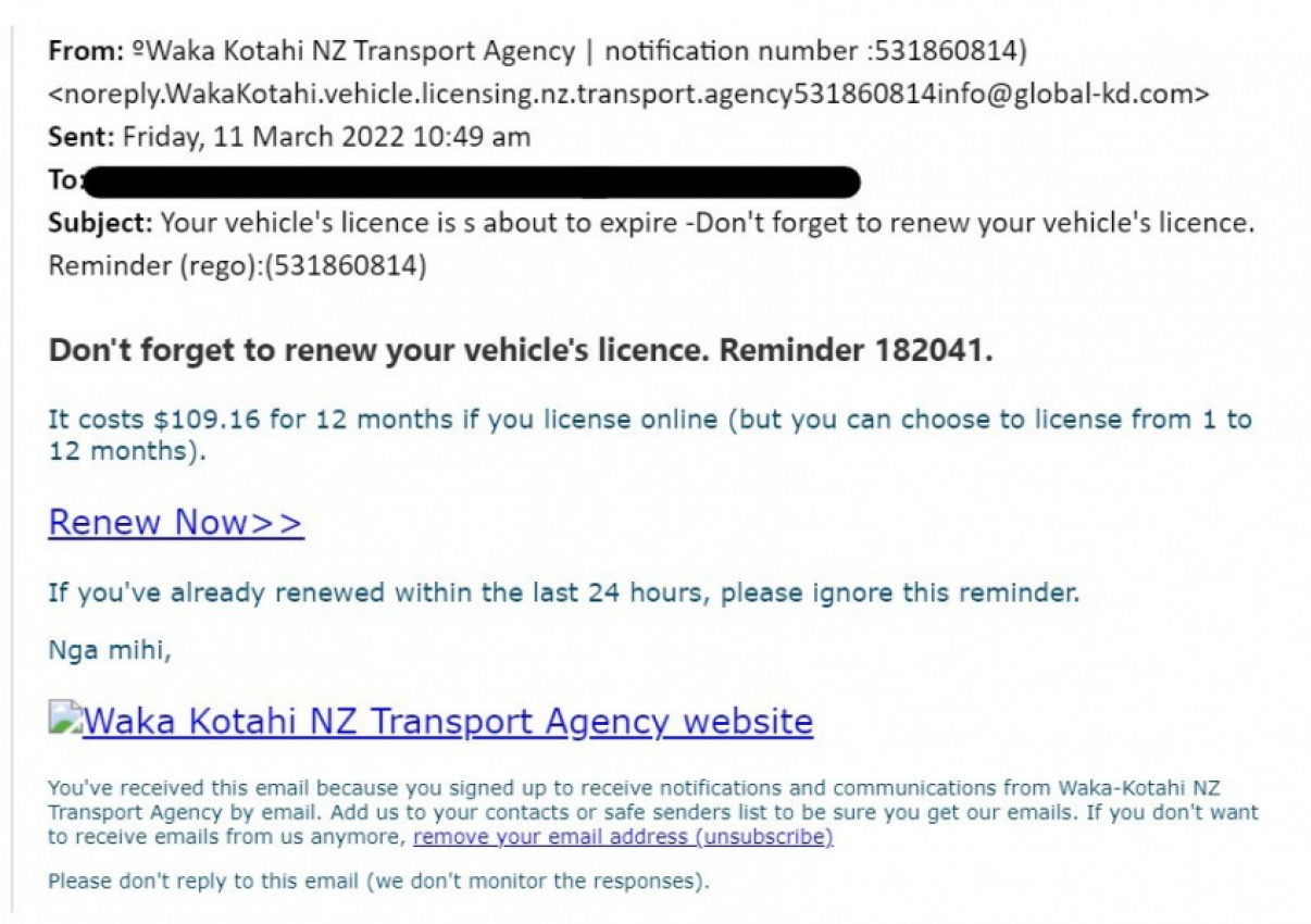 autos, cars, auckland central, car, cars, driven, driven nz, here are red flags, hundreds kiwis receive fake nzta email scam, life, motoring, national, new zealand, news, nz, safety, hundreds of kiwis receive fake nzta email scam, here are the red flags