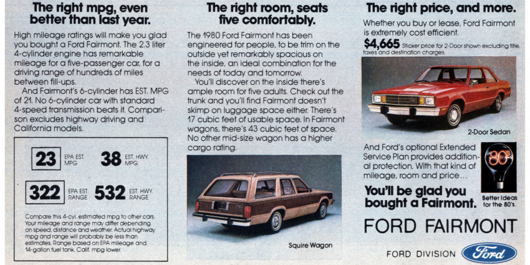 autos, car life, cars, classic cars, ford, pinto-engined 1980 ford fairmont fears no gas crisis