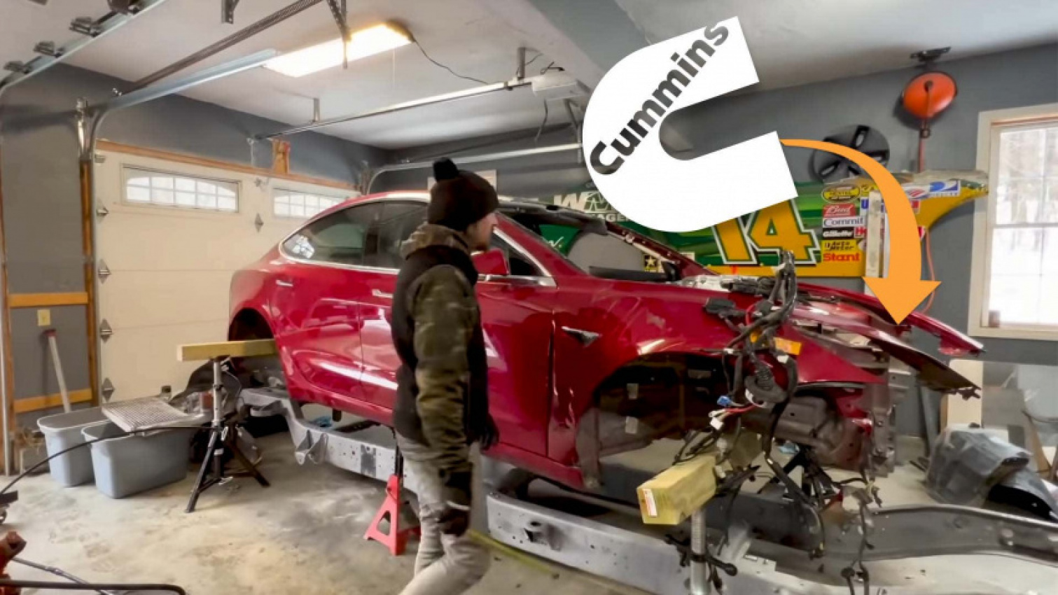 autos, cars, google, tesla, tesla model 3, youtube, this youtuber’s building a diesel dually tesla model 3 to tow 15,000 pounds