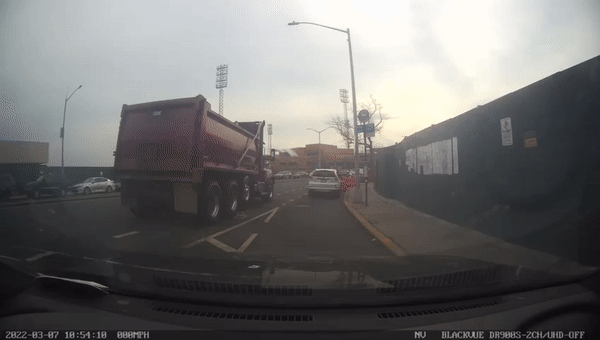 autos, cars, news, accidents, dashcam, offbeat news, trucks, new york bus rear-ends stationary dump truck, injuring 12