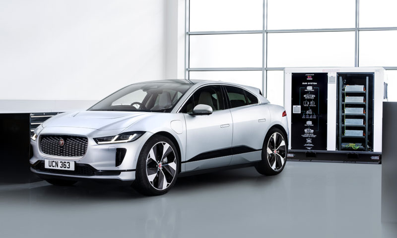 autos, cars, industry news, battery, ev, formula e, i-pace, industry news, jaguar, jaguar-land rover, land rover, sustainability, used i-pace batteries get a second life in portable solar charging unit 