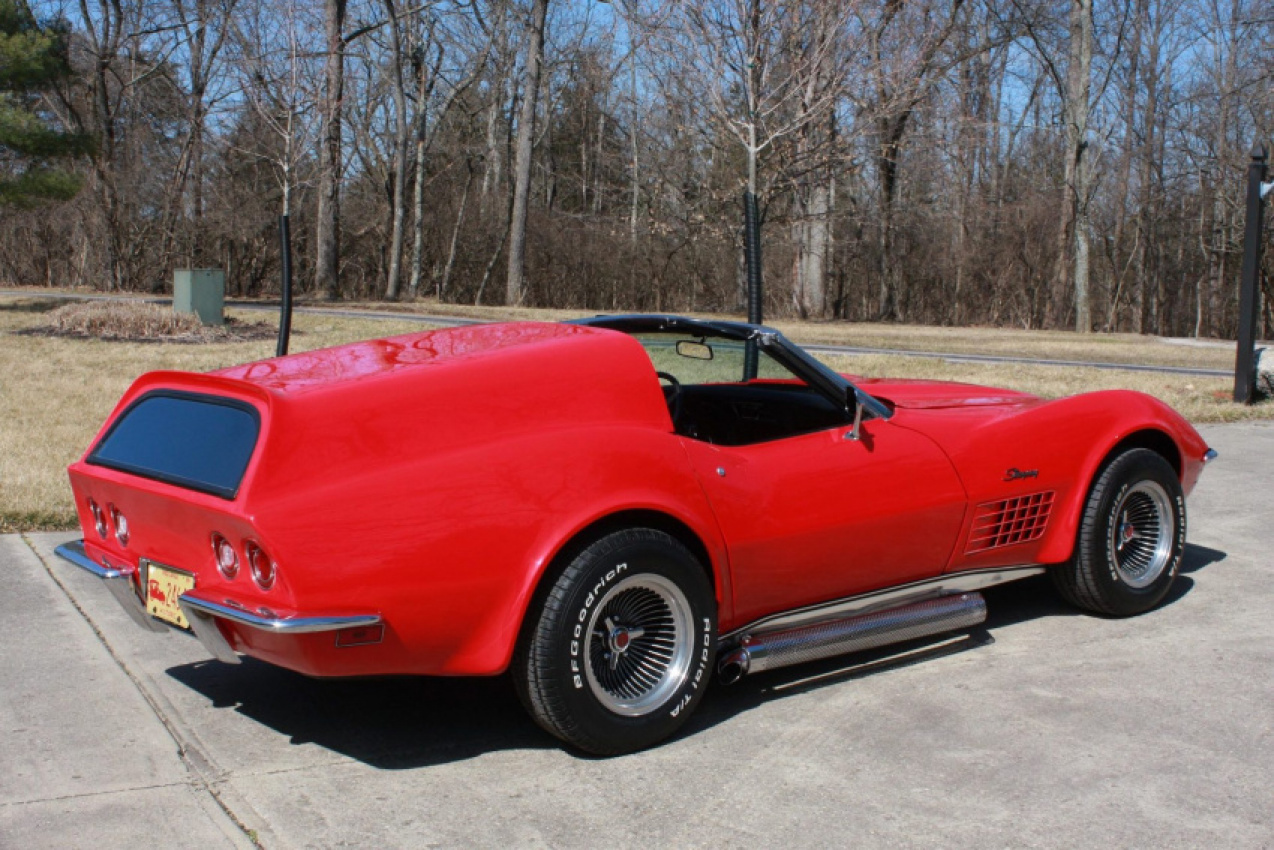 autos, cars, news, auction, chevrolet, classics, corvette, shooting brake, rare 1969 corvette sportwagon could turn your dirty weekend into a dirty week