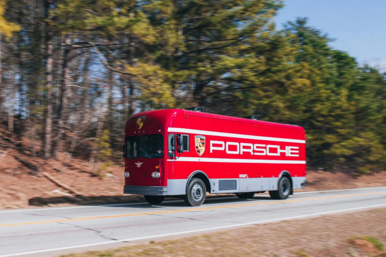 autos, cars, news, porsche, auction, used cars, porsche-inspired 1963 gillig model 590h bus is the coolest ride you’ll find on bring a trailer right now