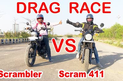 article, autos, cars, ram, drag race: royal enfield himalayan scram 411 vs yezdi scrambler
