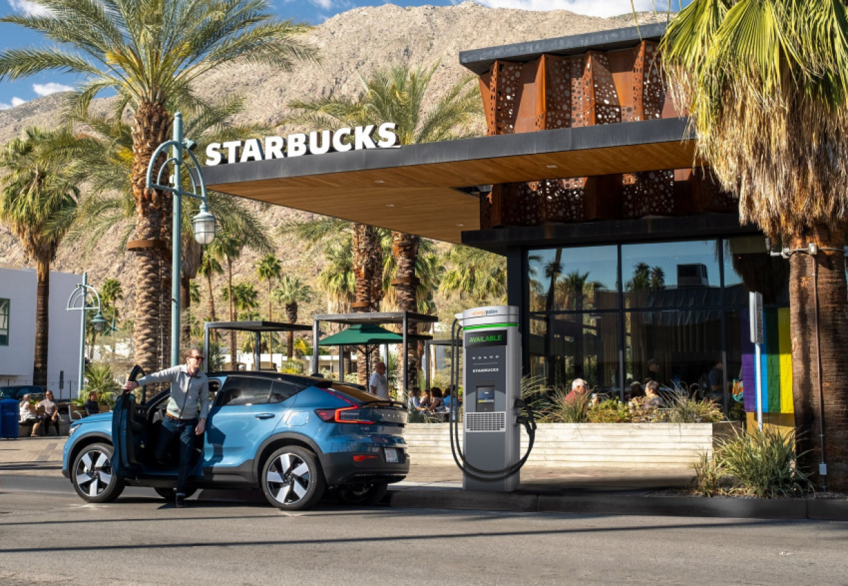 autos, cars, volvo, charging, electric cars, synd-nexstar, vnex, volvo news, volvo plans an ev charging network with a starbucks at every stop