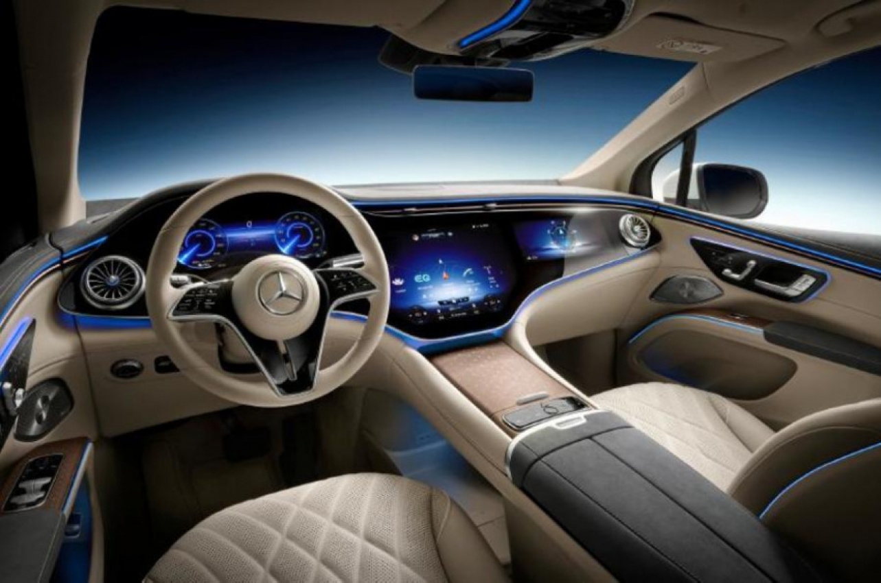 autos, cars, electric vehicle, mercedes-benz, car news, mercedes, mercedes-benz eqs, new cars, vnex, mercedes-benz eqs suv interior previewed ahead of unveiling