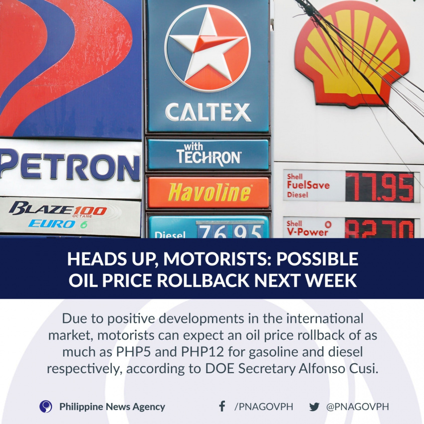 auto news, autos, cars, hp, department of energy, diesel prices, fuel prices, gasoline prices, rollback, vnex, will a php 12+ rollback on diesel happen next week?