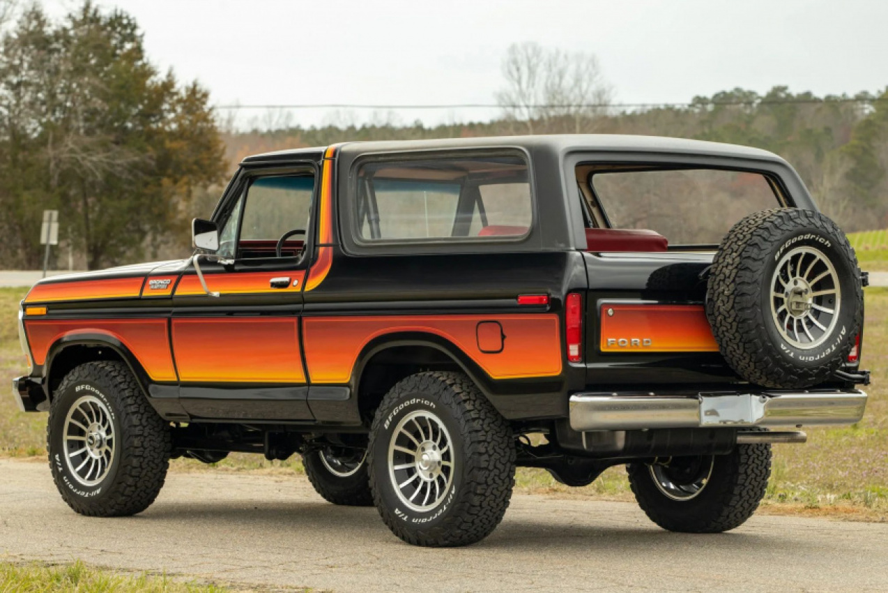 autos, cars, ford, news, auction, engine swaps, ford bronco, ford videos, restomod, tuning, used cars, video, 1979 ford bronco restomod has a coyote v8 and a six-figure price tag
