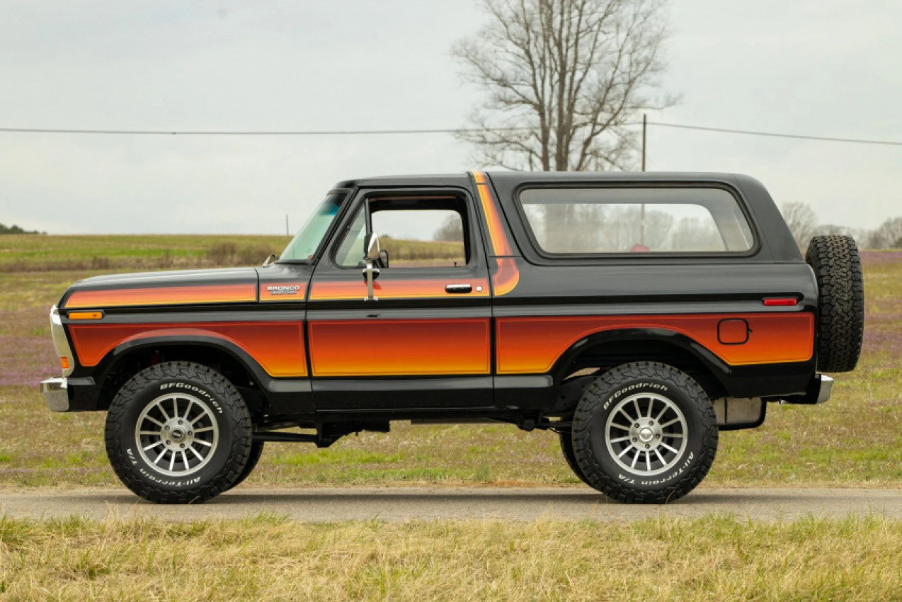 autos, cars, ford, news, auction, engine swaps, ford bronco, ford videos, restomod, tuning, used cars, video, 1979 ford bronco restomod has a coyote v8 and a six-figure price tag